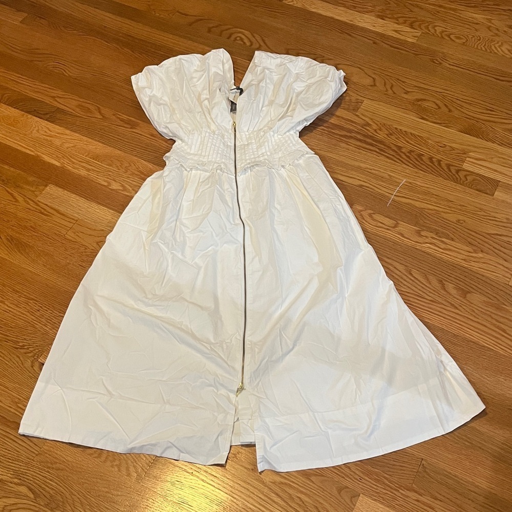 Anthropologie V-Neck Zip-Front Midi Dress Size Small NWT - Picture 6 of 16